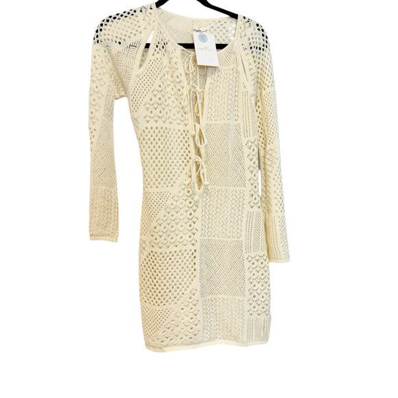 Capittana Women's Hope Crochet Swim Cove Up Dress Ivory Size Medium NWT - Picture 4 of 12